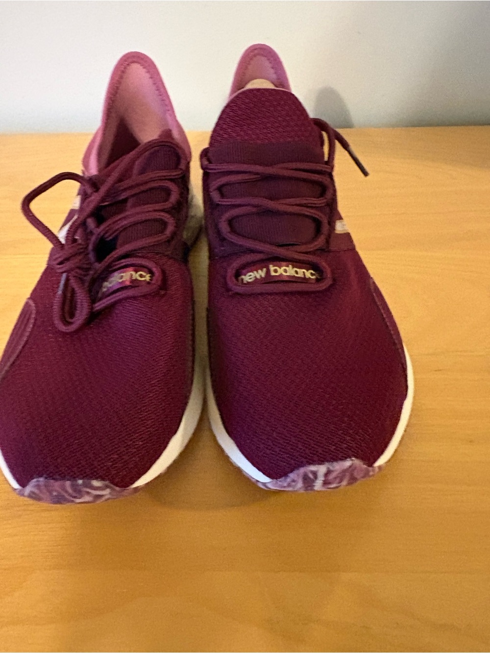 New Balance Women’s Burgundy Mesh Lace-Up Athletic Sneakers